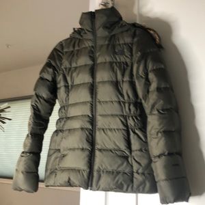 Army Green North Face puffy coat